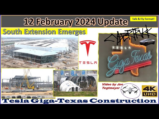 New Car Transport on W Side! Cybertruck Castings All Over! 12 Feb 2024 Giga Texas Update (08:35AM)