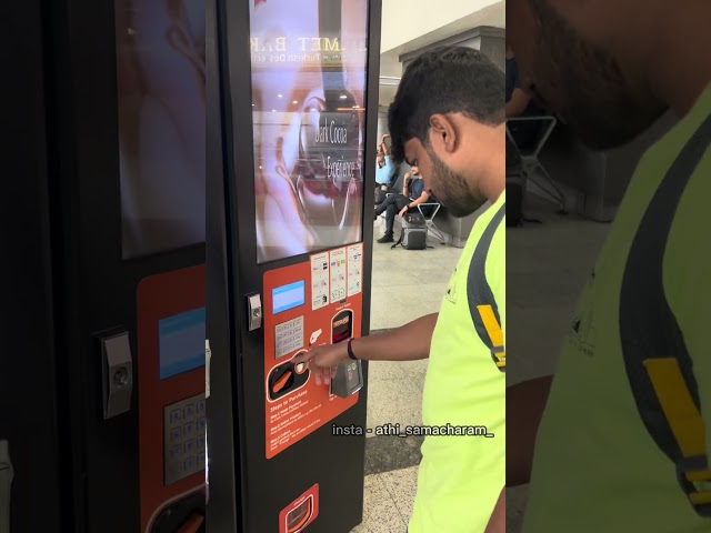 Using Vending Machine in Airport 😂 | #shorts #vendingmachine #hyderabad #airport #water #viralvideo