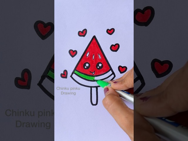 Easy Icecream Drawing for Kids | Watermelon Drawing | #drawing #drawing4kids #easydrawing #kids #art
