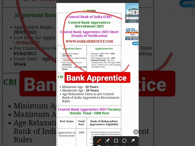 Central Bank of India Apprentice 2023 🔥🔥#shortsviral #shorts