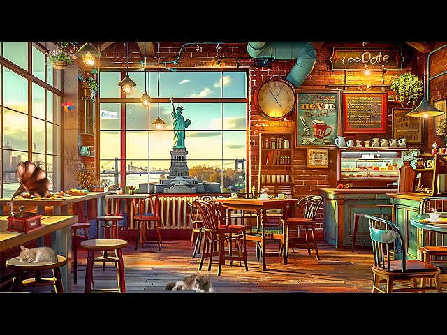 Morning New York Coffee Shop Ambience - Smooth Jazz Instrumental Music to Working, Study & Relaxing