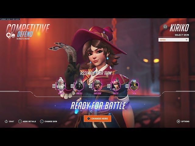 Overwatch end of season competitive : kiriko witch skin gameplay