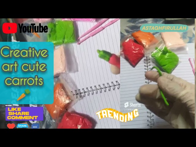 Creative art cute carrots 🥕 step by step for beginners ✨ II Arts & fun #iiart&fun #kidsdrawing