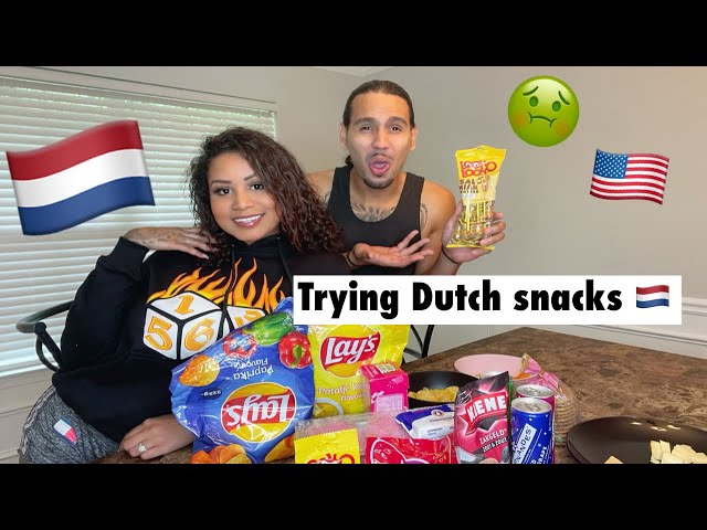 MY AMERICAN BF TRIES DUTCH SNACKS 🇳🇱😂 First time *FUNNY AF* 😩