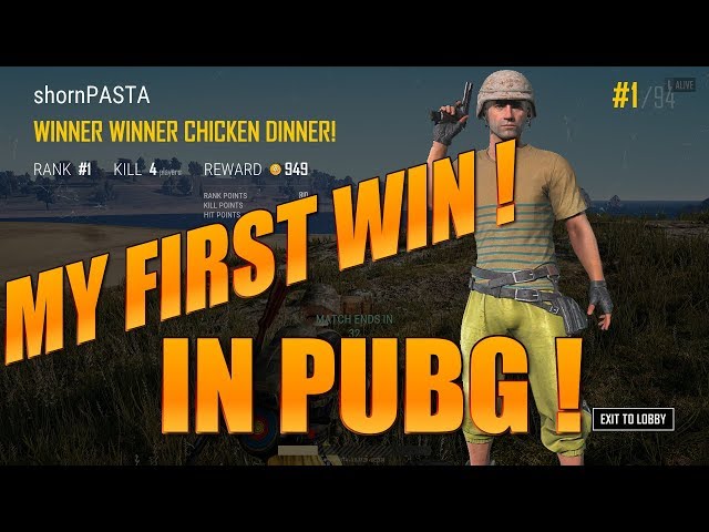 Winner Winner Chicken Dinner - My first Win in PUBG!