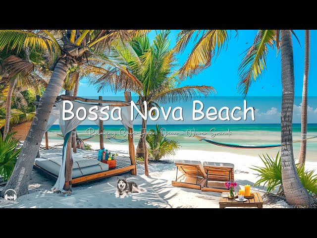 Beach Cafe Ambience with Relaxing Bossa Nova Jazz Music & Ocean Wave Sounds for Upbeat Your Moods
