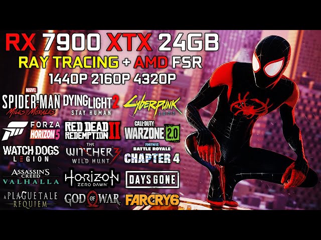 RX 7900 XTX + Ryzen 7 5800X3D | Test in 25 Games | Ray Tracing & FSR | 1440p - 2160p & 8K | 2023
