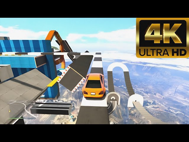 GTA5 Online Parkour - 4K Ultra HD 99.99% Impossible Wavy Road Stunt Race