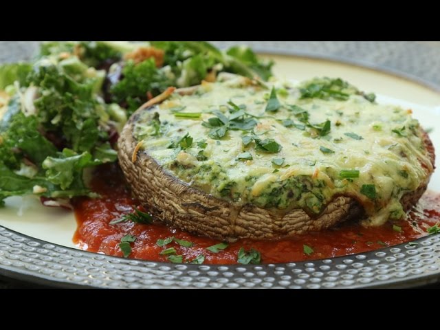 How to Make Cheese & Spinach Stuffed Portobellos