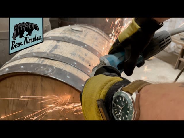 Whiskey Barrel Coffee Table - Part Four - Cutting The Barrel In Half