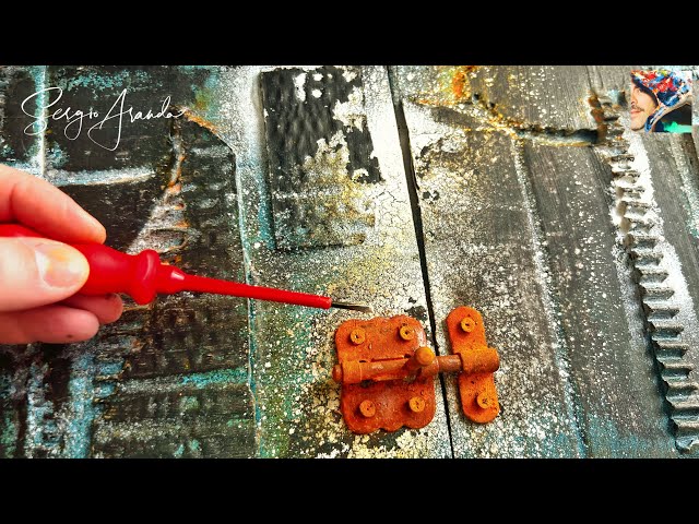 Mind-Blowing Painting Hack: Transform Your Industrial Diptych with Just a Rusty Barrel clasp! DIY