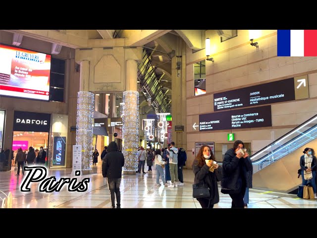 🇫🇷Paris Winter Walk - Westfield Forum des Halles to Châtelet–Les Halles Station -【4K HDR】