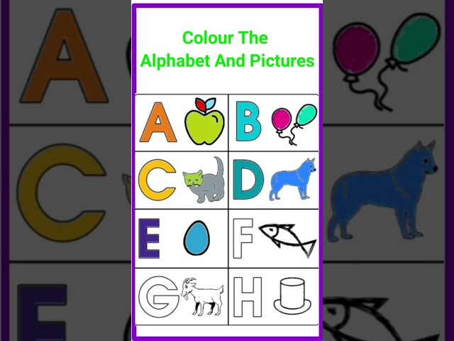 colouring English alphabets learning for kids #prinit #learnalphabet #nurseryrhymes #alphabet