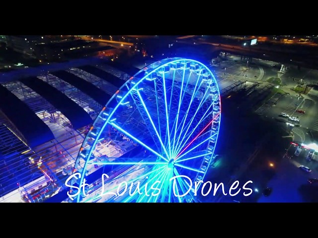 st louis ferris wheel at night by st louis drones