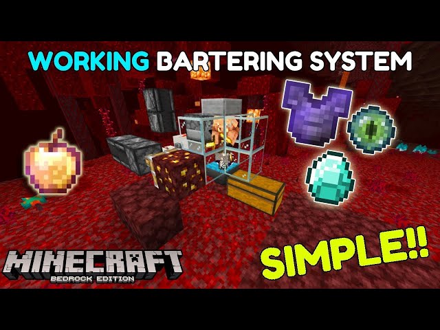 Automatic Bartering Farm Minecraft Bedrock | Bedrock Redstone Tutorial