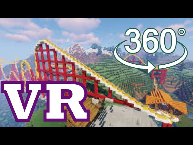 360° Minecraft Roller Coaster Part13 [VR]4K 60FPS #minecraft #rollercoaster #vr