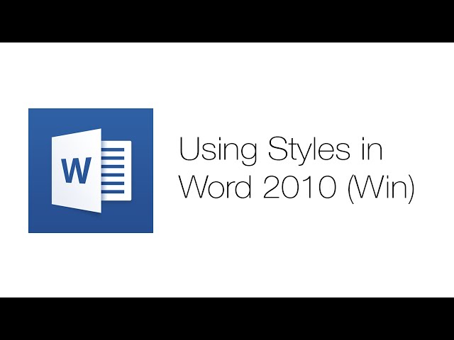 Office Tutorials - Styles (Word 2010)