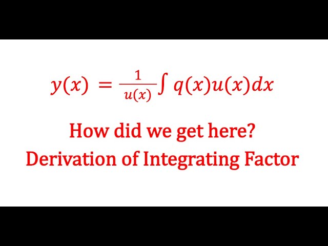 Derivation of Integrating Factor - DE Lecture 3P2 #calculus #differentialequation #maths