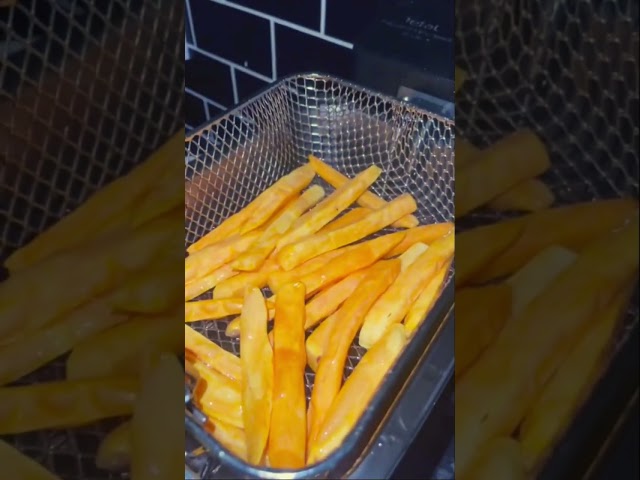 Crispy sweet potato fries great with truffle mayonnaise #shorts