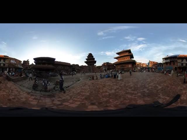 Taumadhi Square, Bhaktapur, Nepal, May 2016, 360 video