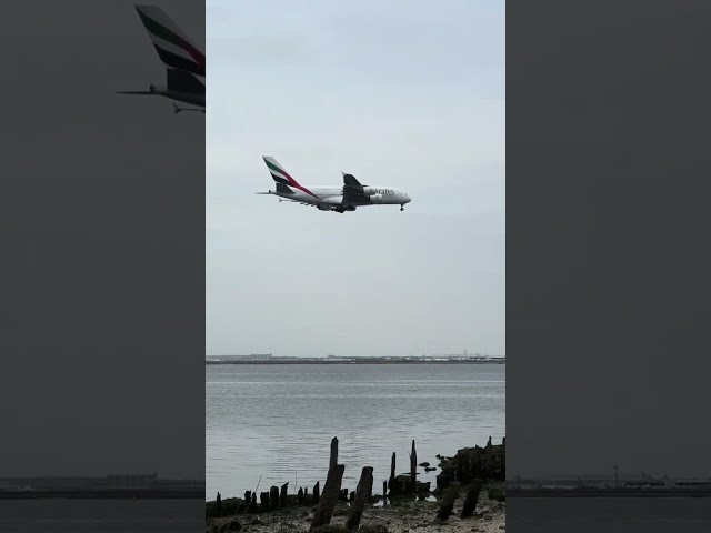 Emirates A380 landing at JFK