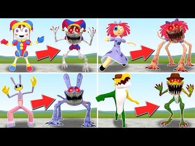 NEW EVOLUTION OF ALL CURSED THE AMAZING DIGITAL CIRCUS FAMILY in Garry's Mod!