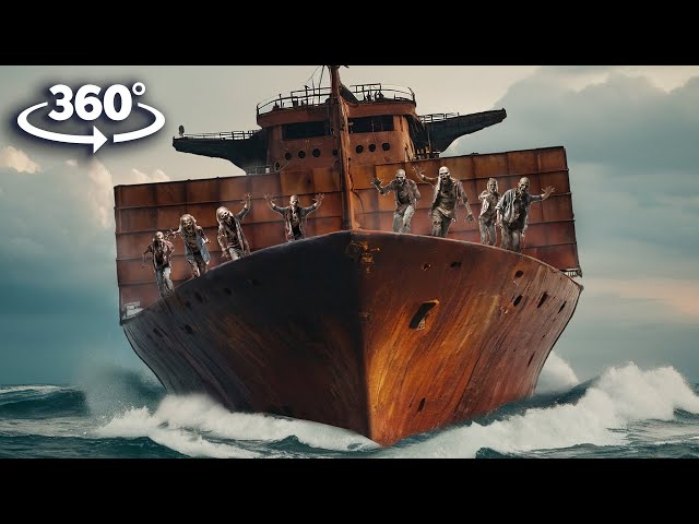 360° VR Can You ESCAPE an Abandoned Cruise Ship FULL OF ZOMBIES?| Realistic 360 Video 4K Ultra HD