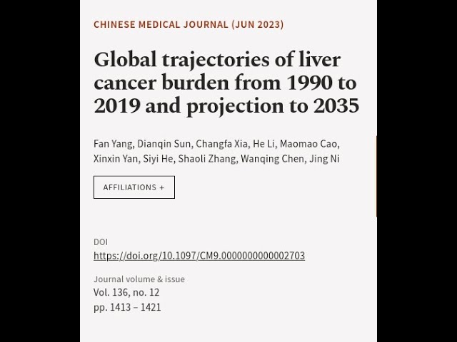 Global trajectories of liver cancer burden from 1990 to 2019 and projection to 2035 | RTCL.TV