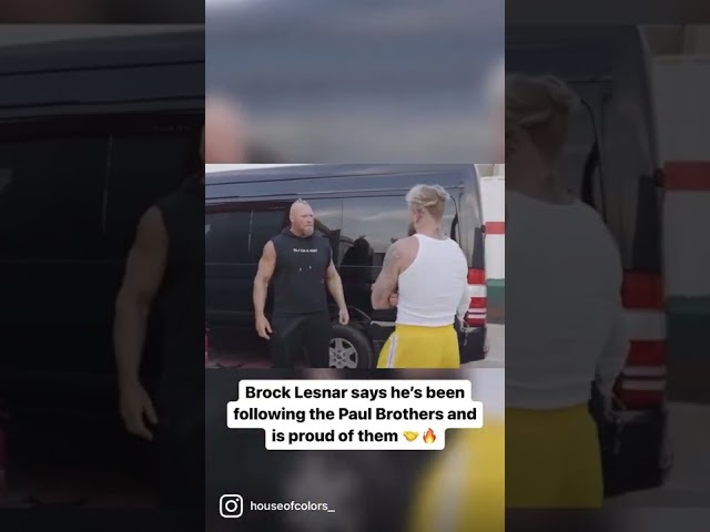 Brock Lesnar meets Jake Paul 🤝 Brock is proud of the Paul Brothers 🥲 #shorts | House of Colors
