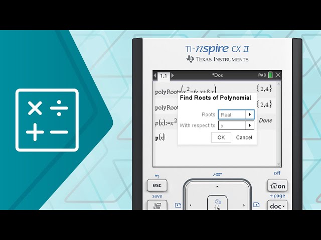 Find Roots of Polynomials on the TI-Nspire CX II Graphing Calculator