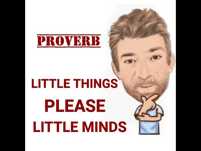 Little Things Please Little Minds - Proverbs (567) Origin - English Tutor Nick P