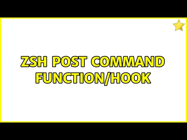 zsh post command function/hook