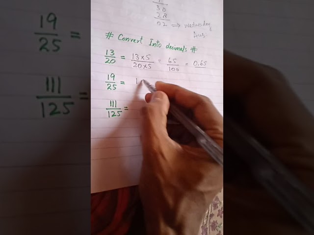Convert fraction into decimal
