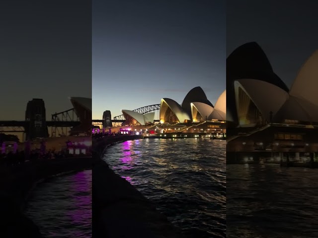 Vivid Sydney 2024: Night Four - View of the House from the Gardens #vividsydney #shorts #lightscape
