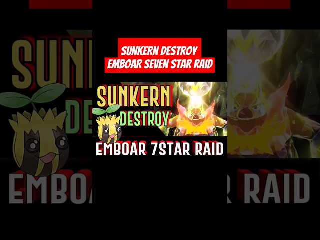 SUNKERN destroy EMBOAR 7 star tera raid (fun strat) in Pokémon Scarlet and Violet Flambirex