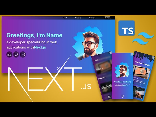 Build & deploy responsive portfolio page with NextJS, Typescript and Tailwind CSS