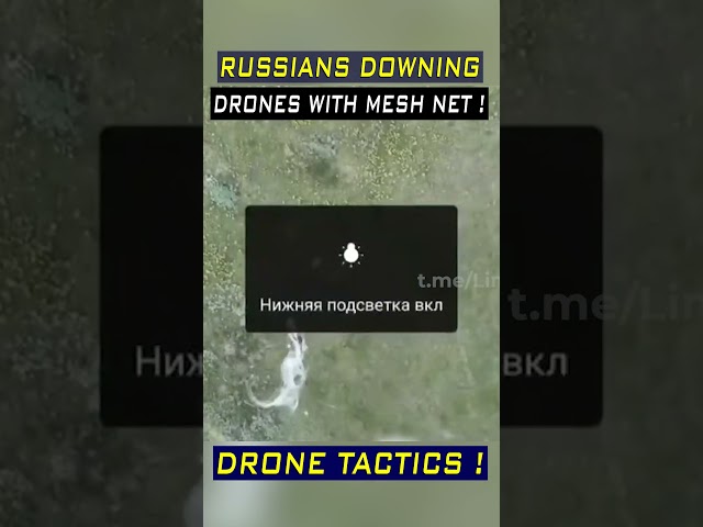 Russians are downing drone with mesh net ! #drones