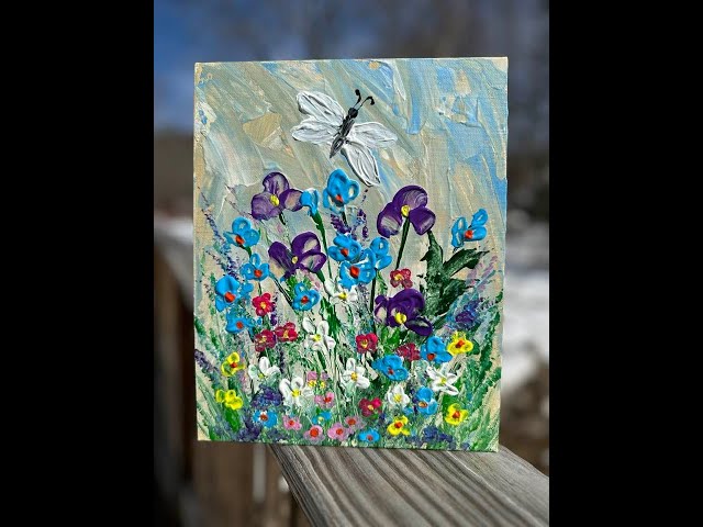 Field of Flowers Palette Knife Acrylic Painting Lesson