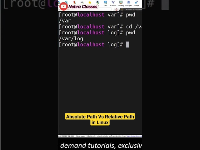 Absolute Path Vs Relative Path in #Linux @NehraClasses  #shorts #ytshorts #shortsvideo