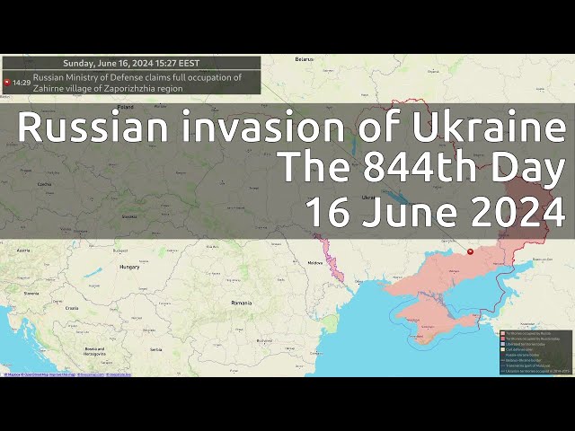 Russian invasion of Ukraine. The 844th Day (16 June 2024)