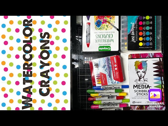 Watercolor Crayon Cross Comparison of: Tim Holtz Distress, Marzipan Twists, Caran D’Ache, and more