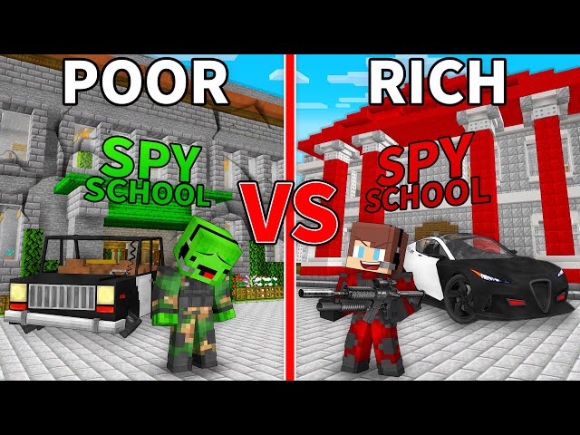 Mikey Poor vs JJ Rich SPY School in Minecraft (Maizen)