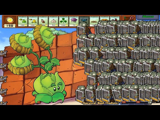 Plants vs Zombies Hack Cabbage pult vs 9999 Screen Door Zombie | MrongerPvZ