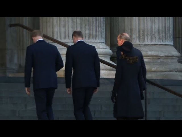 Princes William and Harry arrive for Grenfell memorial service