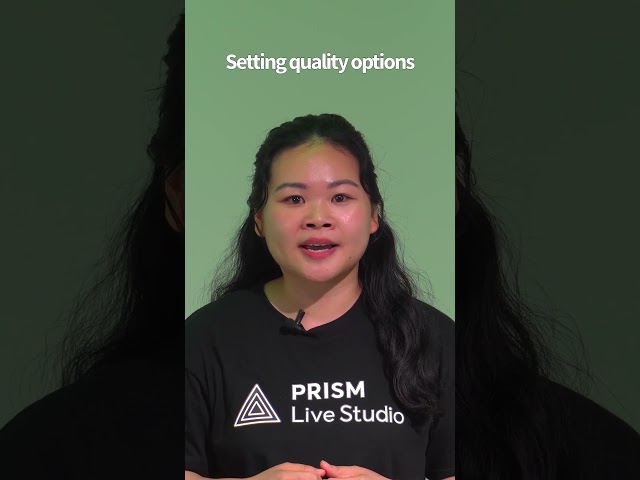 Setting stream quality options in PRISM Live Studio mobile.