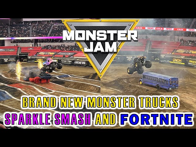 BRAND NEW Monster Trucks Sparkle Smash & Fortnite make their debut at the Monster Jam World Finals