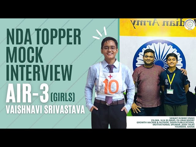 NDA TOPPER MOCK INTERVIEW I VAISHNAVI SRIVASTAVA NDA AIR 3 (GIRLS)  I #nda #air #3 #ssb #interview