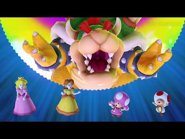 Mario Party 10 Bowser Party - Mushroom Park - Peach vs Daisy vs Toadette vs Toad (Very Hard)