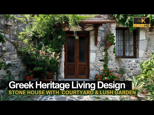 Greek Heritage Living: A Stone House with a Peaceful Courtyard and Lush Garden to Inspire You