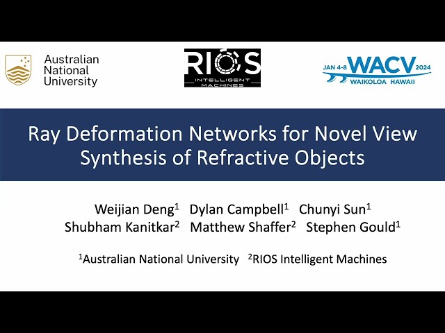 [WACV 2024] Ray Deformation Networks for Novel View Synthesis of Refractive Objects